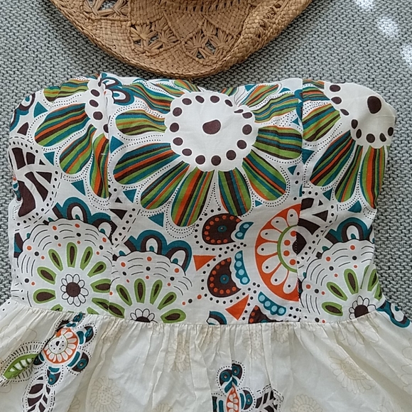 GUC Vintage adorable strapless boho mini dress - Picture 2 of 5